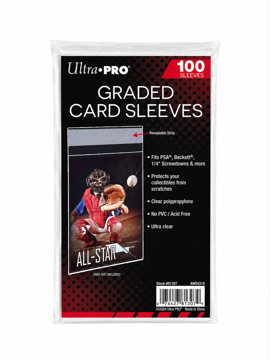 Ultra Pro sleeves til graderte kort - 100 stk