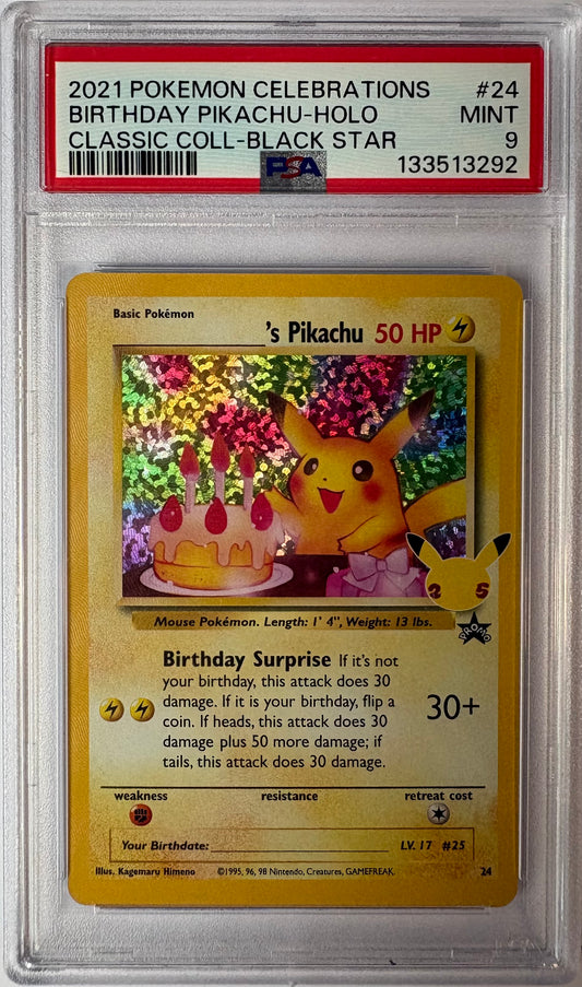Pikachu Birthday #24 - PSA 9