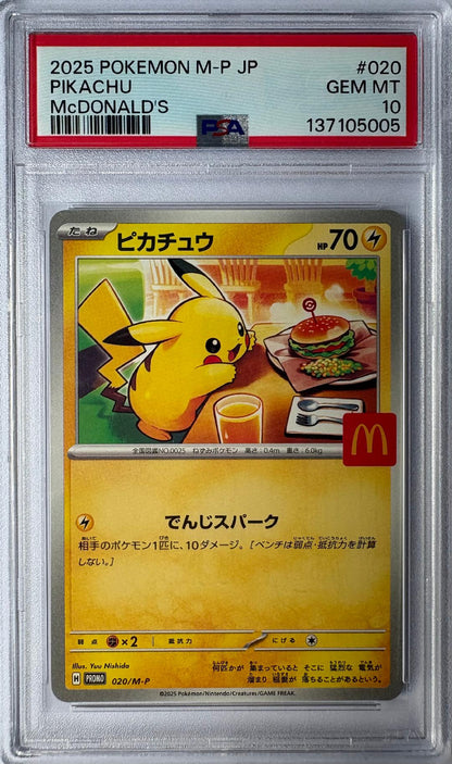 Pikachu 20/m-p PSA 10